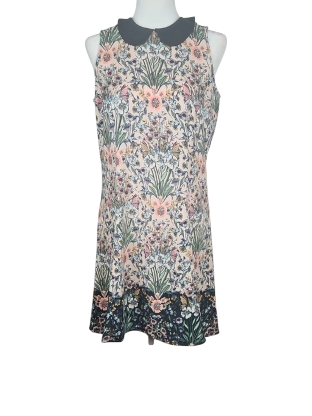 LC Lauren Conrad Pink Green Floral Mini Dress Cottagecore Garden Party Style 14